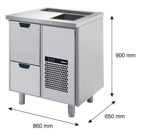 Baarimestarinpöytä CL-B2S-2-CE - Ravintolan kylmävetolaatikostot - 200150 - 1