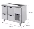 Baarimestarinpöytä CL-B2S-2-2-CE - Ravintolan kylmävetolaatikostot - 200151 - 1