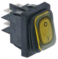 Verkkokytkin, 1-0, 22x30mm, 2xNO, keltainen, 250V, 20A - Lämpöhauteiden Kytkimet ja vääntimet - 100424 - 1