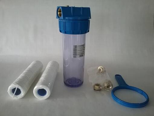 Vesisuodatinrunko +2kpl suodatinpatruuna ja suodatinavain - Veden pehmentimet ja tarvikkeet - 100425 - 1